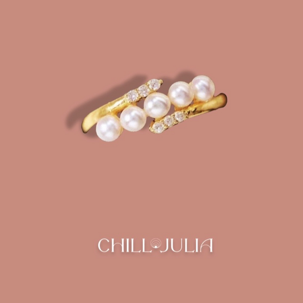 "Vivienne" Natural Pearl Gold Vermeil Ring